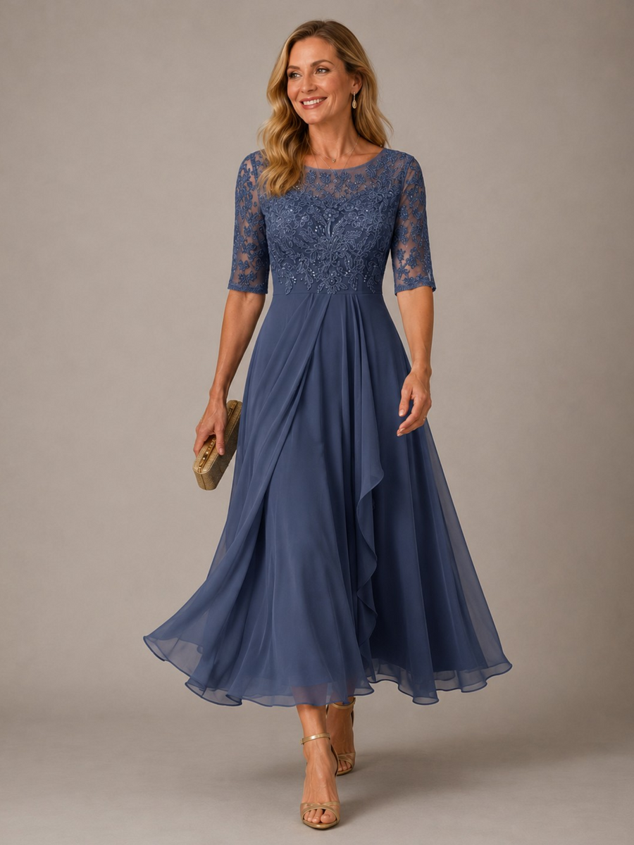 Rose – Il Vestito Midi Favorevole in Pizzo