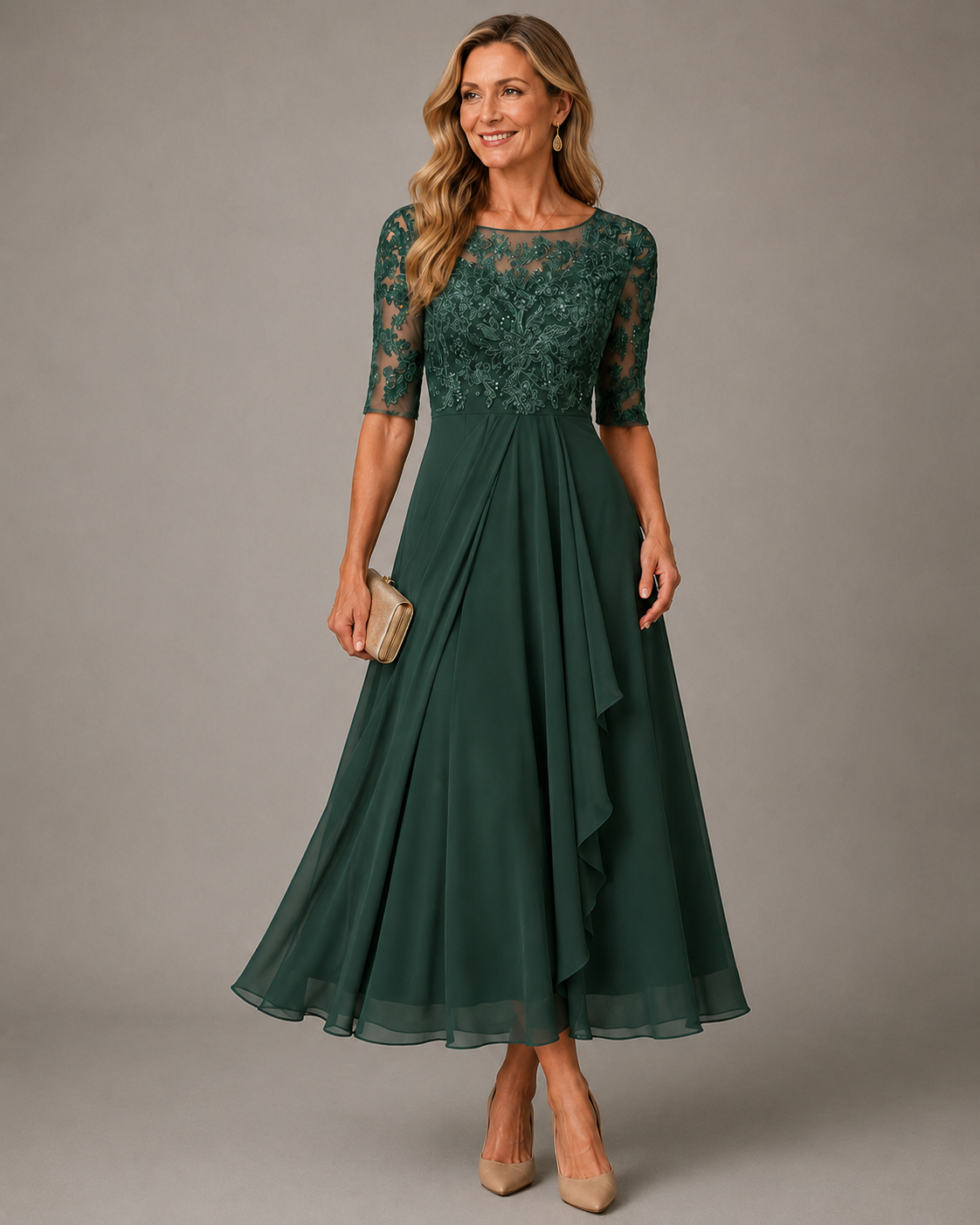 ROSA – IL ABITO MIDI IN PIZZO CHE VALORIZZA LA TUA SILHOUETTE