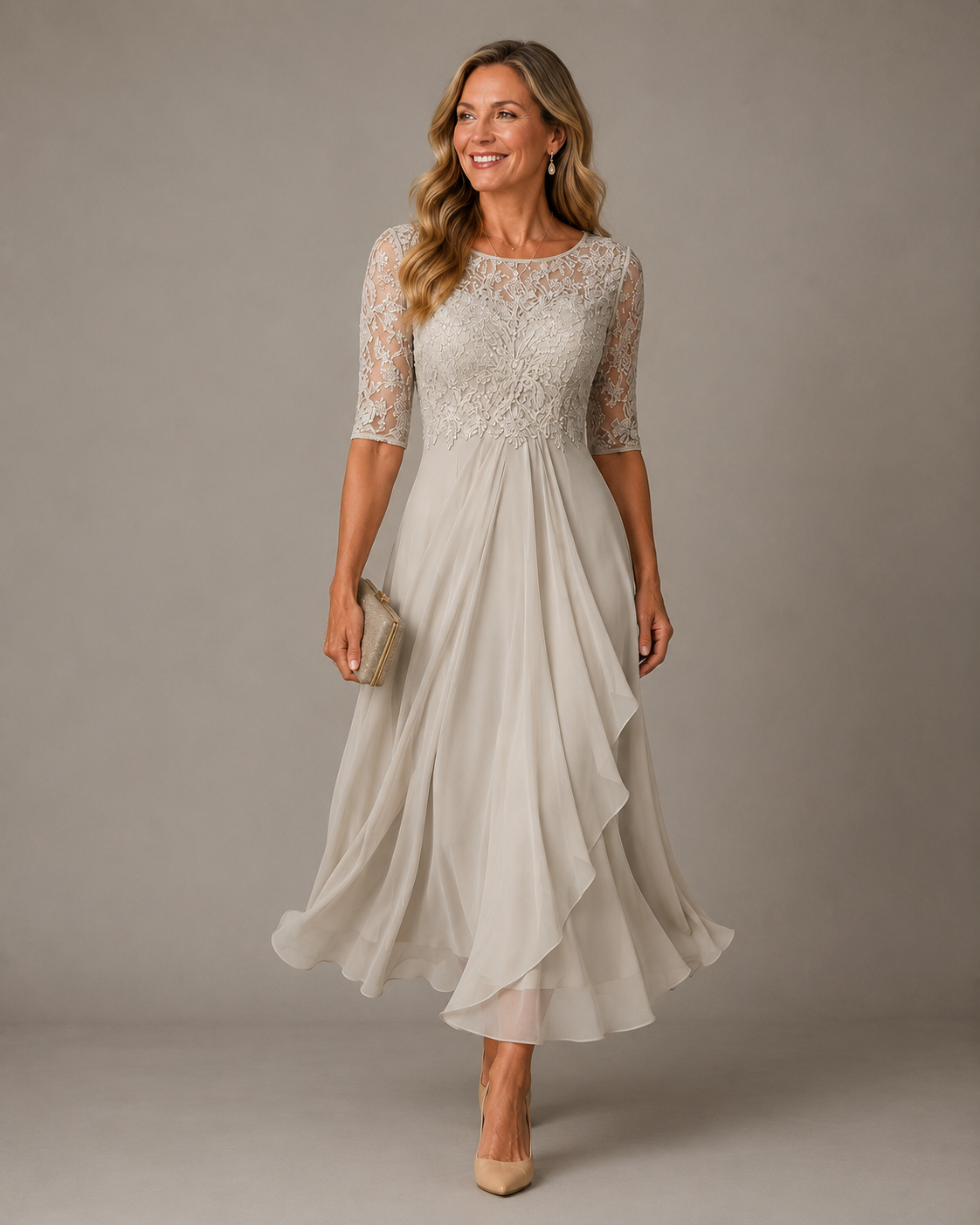 ROSA – IL ABITO MIDI IN PIZZO CHE VALORIZZA LA TUA SILHOUETTE