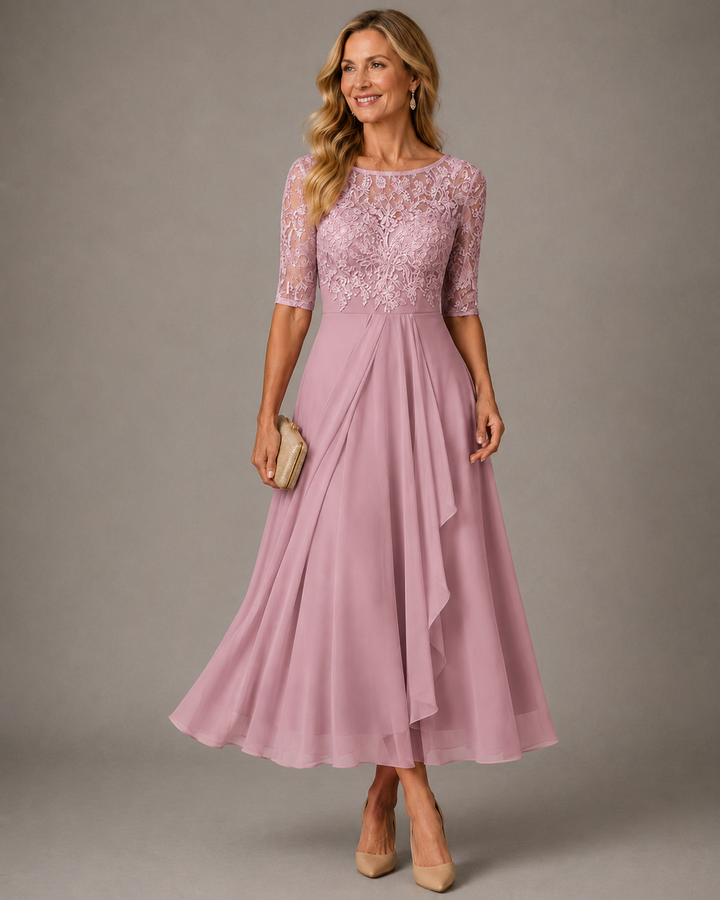 Rose – Il Vestito Midi Favorevole in Pizzo