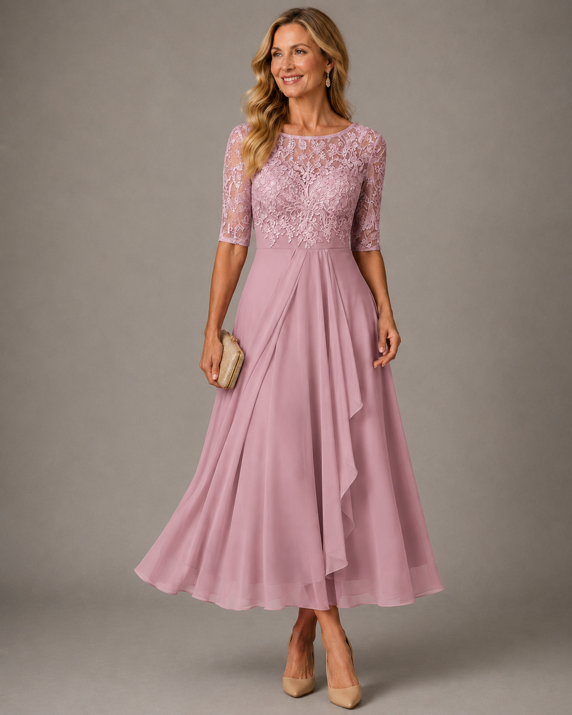ROSA – IL ABITO MIDI IN PIZZO CHE VALORIZZA LA TUA SILHOUETTE