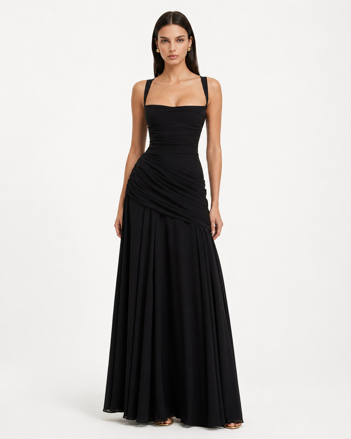 Giulia | Maxidress con Scollo Quadrato Arricciato