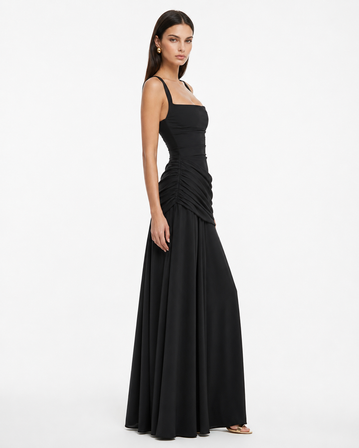 Elisa | Maxidress con Scollo Quadrato Arricciato