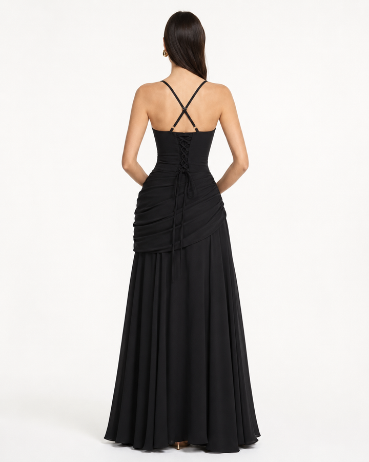 Giulia | Maxidress con Scollo Quadrato Arricciato