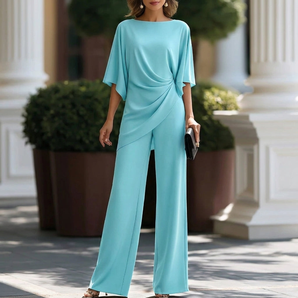 Gabriela | Completo di Blusa Drapeata e Pantalone Largo