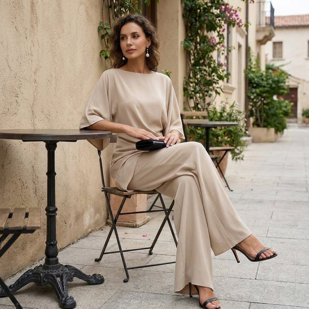 Gabriela | Completo di Blusa Drapeata e Pantalone Largo