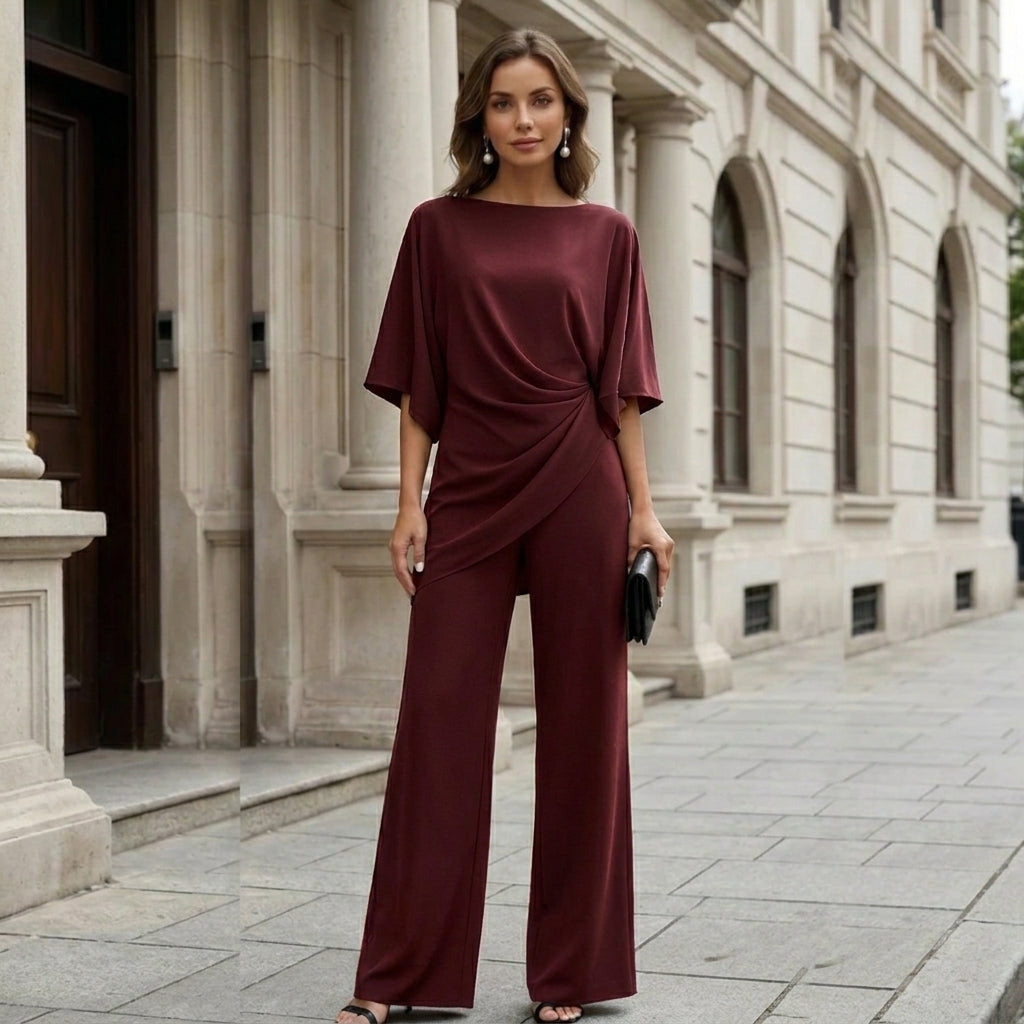 Gabriela | Completo di Blusa Drapeata e Pantalone Largo