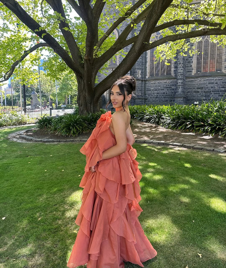 Bellina | Abito da Prom Maxi senza Maniche con Rouches per Donna