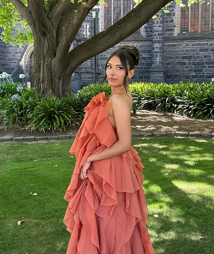 Bellina | Abito da Prom Maxi senza Maniche con Rouches per Donna