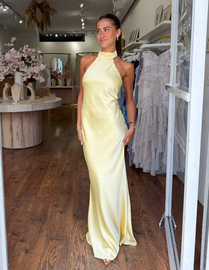 ZEYNEP | Elegante Maxibito in Satin con Scollo Halter