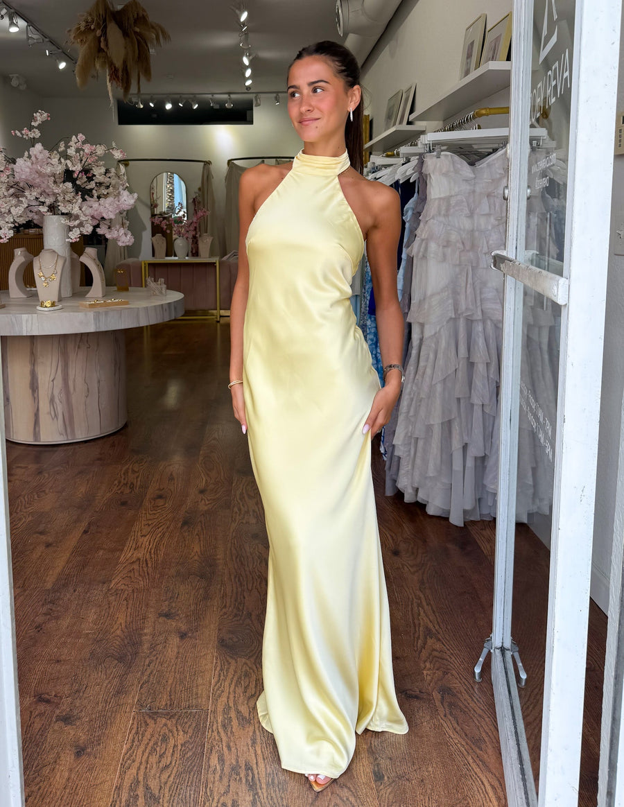 ZEYNEP | Elegante Maxibito in Satin con Scollo Halter