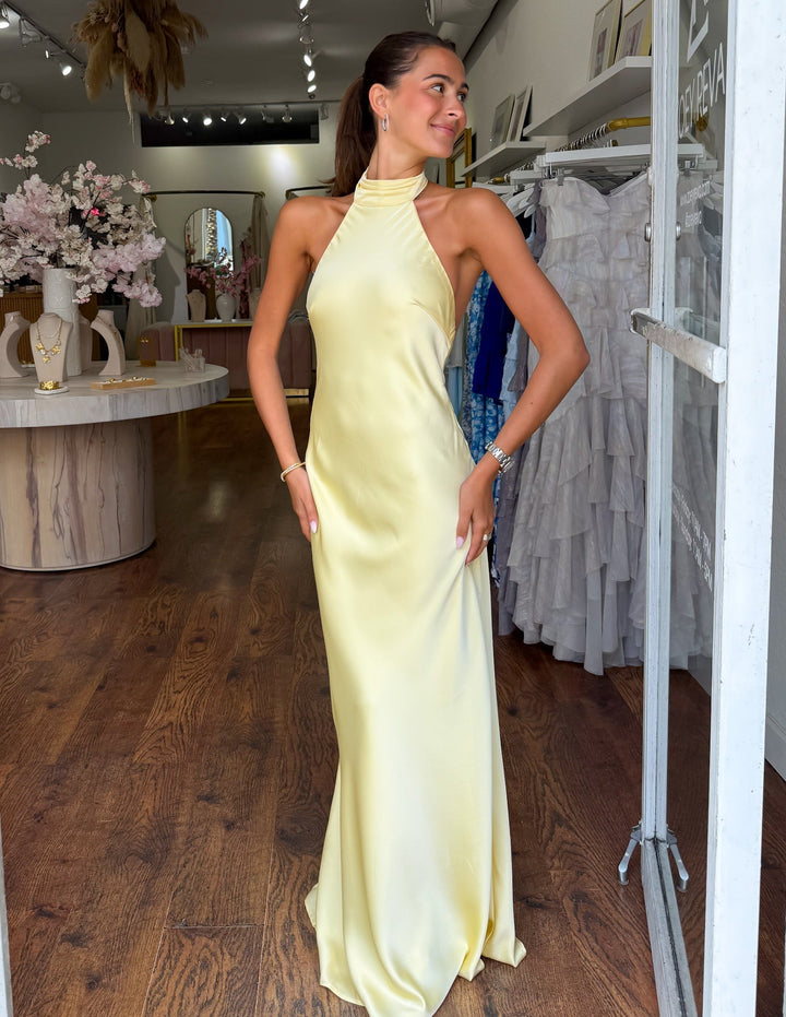 ZEYNEP | Elegante Maxibito in Satin con Scollo Halter