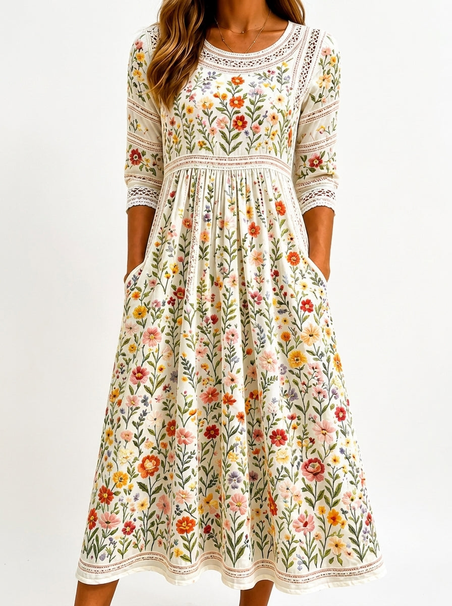María - Vestito Midi Stampato Floreale