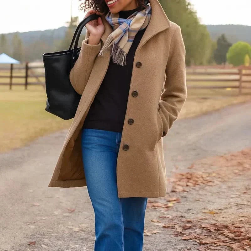 Aurora | Cappotto Classico in Panno con Sciarpa Coordinata in Regalo