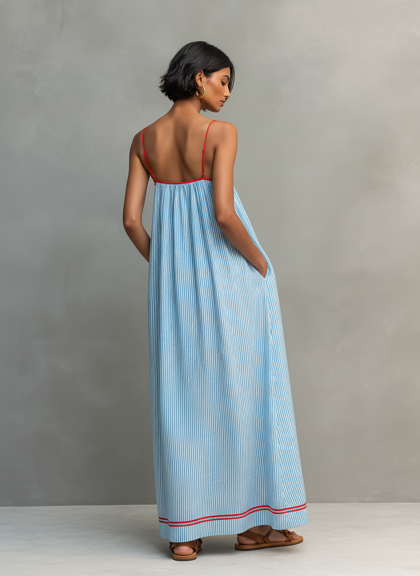 Azzurra | Abito Maxi Estivo a Righe