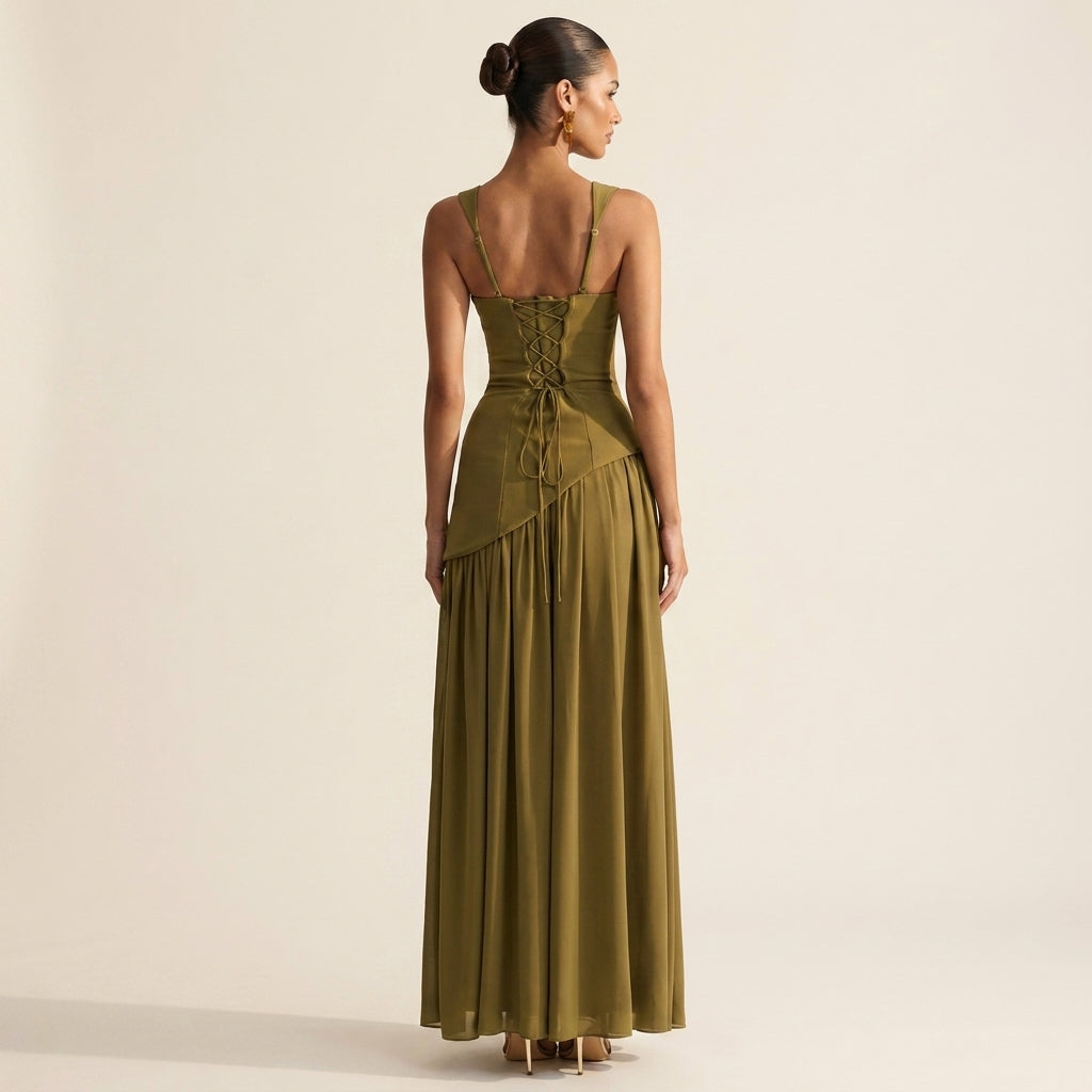 Tullulah™ | Vestito Maxi Corsetto Schiena Lace-Up