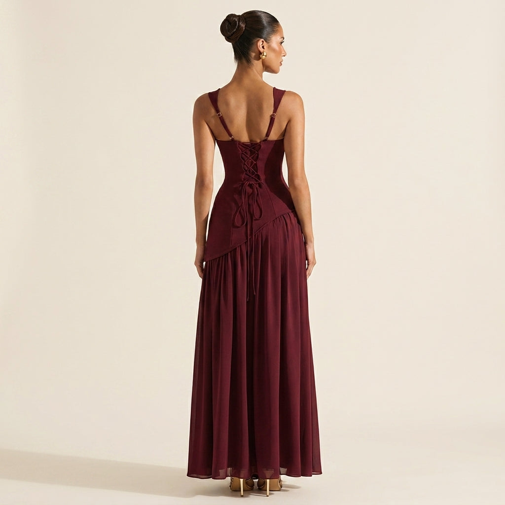 Tullulah™ | Vestito Maxi Corsetto Schiena Lace-Up