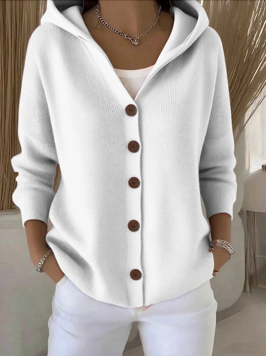 Elena | Giacca a Maglia con Cappuccio