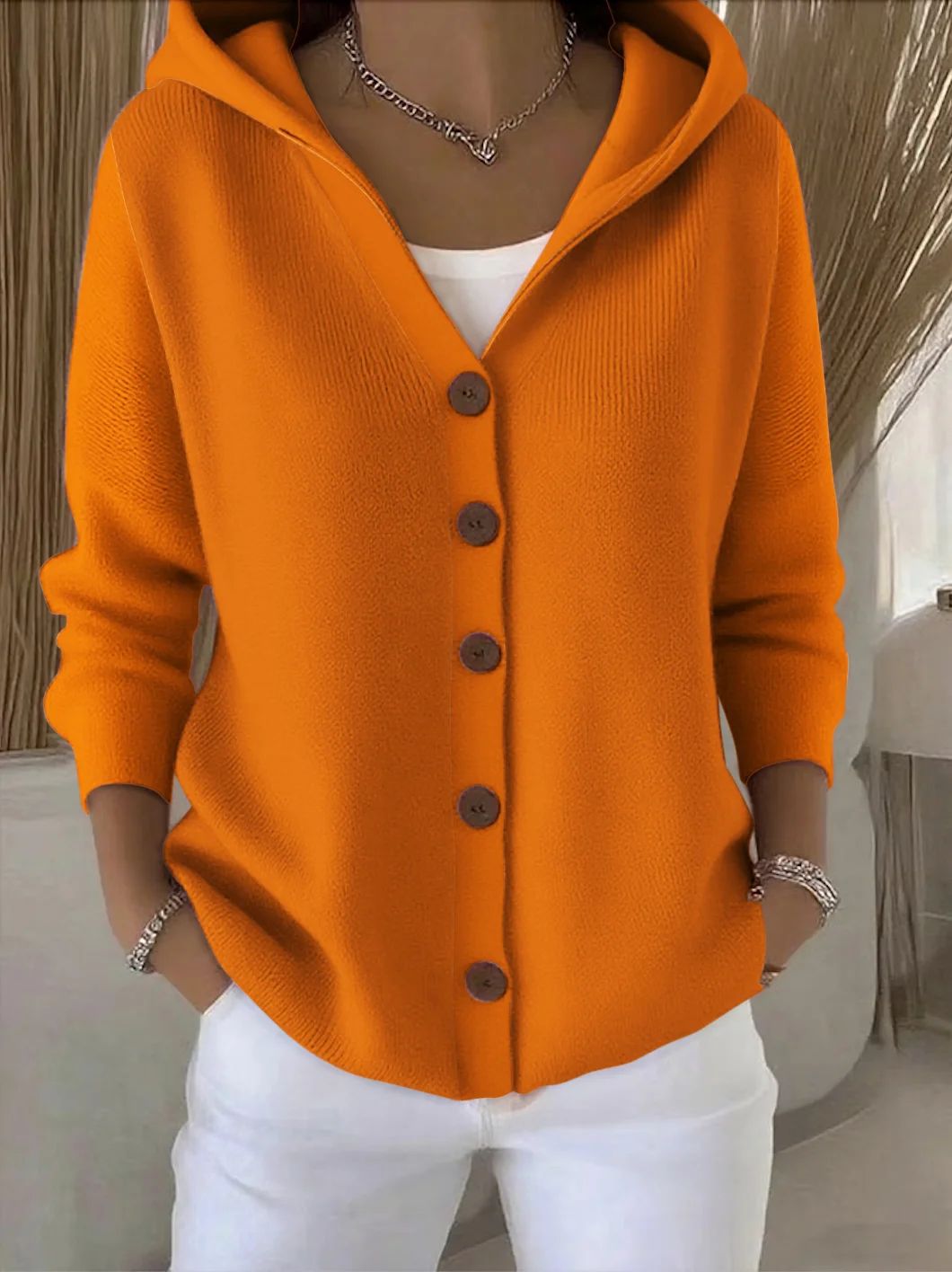 Elena | Giacca a Maglia con Cappuccio