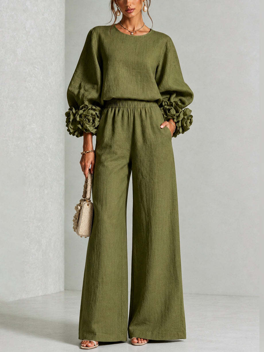 Rosalie | Set a due pezzi con polsini floreali