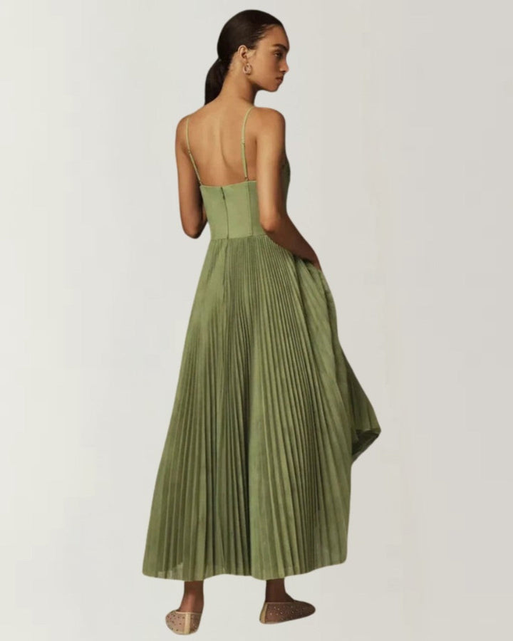 Claire – Abito plissettato in tulle con drappeggio asimmetrico