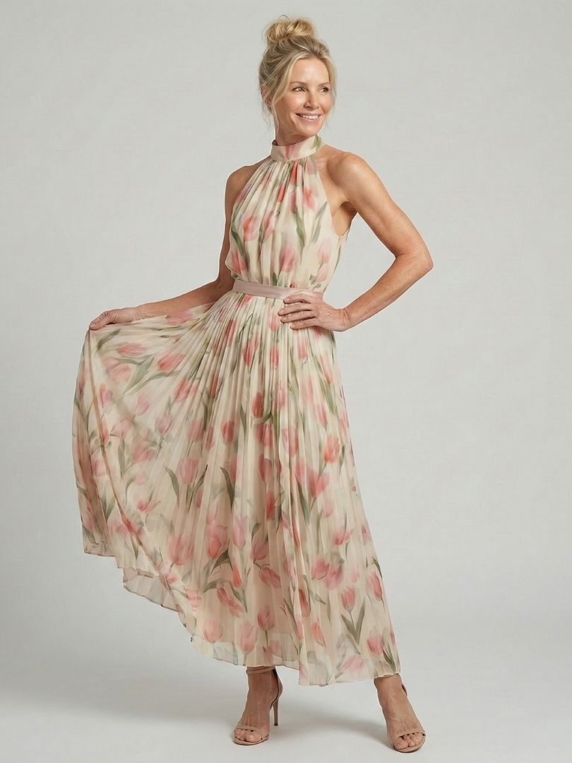 Veronica | Abito Midi con Scollo a Halter