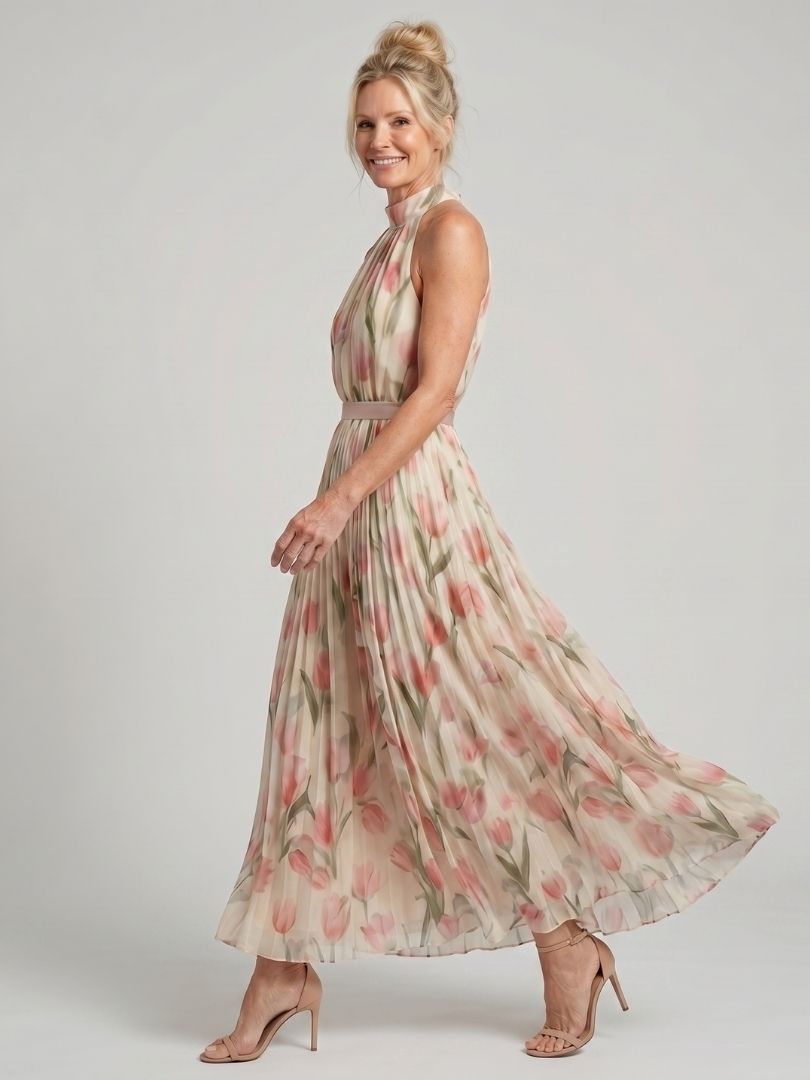 Veronica | Abito Midi con Scollo a Halter