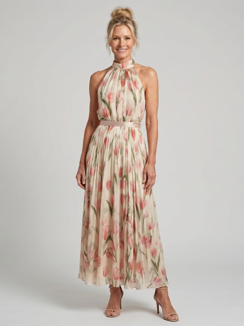Veronica | Abito Midi con Scollo a Halter
