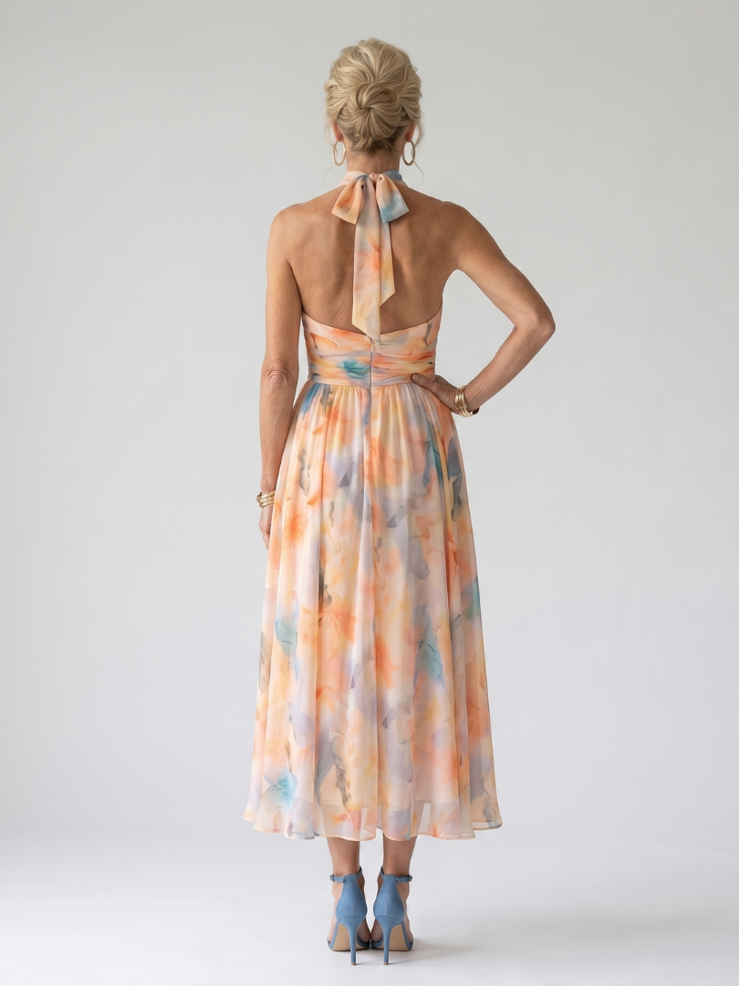 Emilia | Abito midi con scollo all'americana morbido