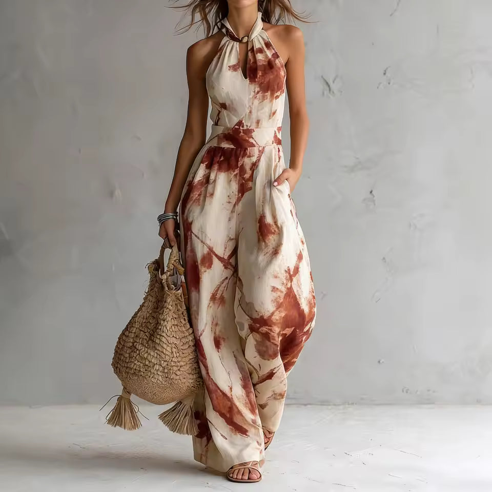 Marisol | Mono elegante con stampa artistica e silhouette fluida