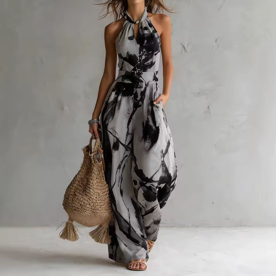 Marisol | Mono elegante con stampa artistica e silhouette fluida