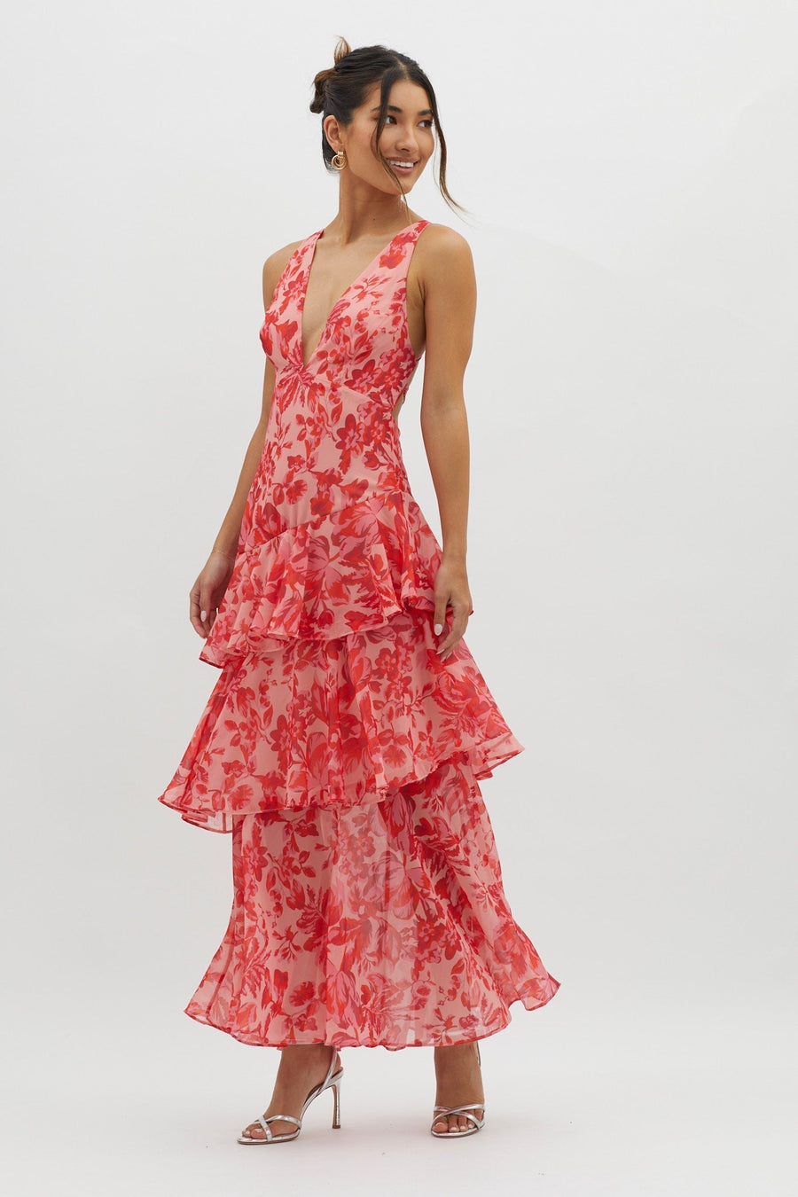 LISA | Abito Maxi Floreale con Volant