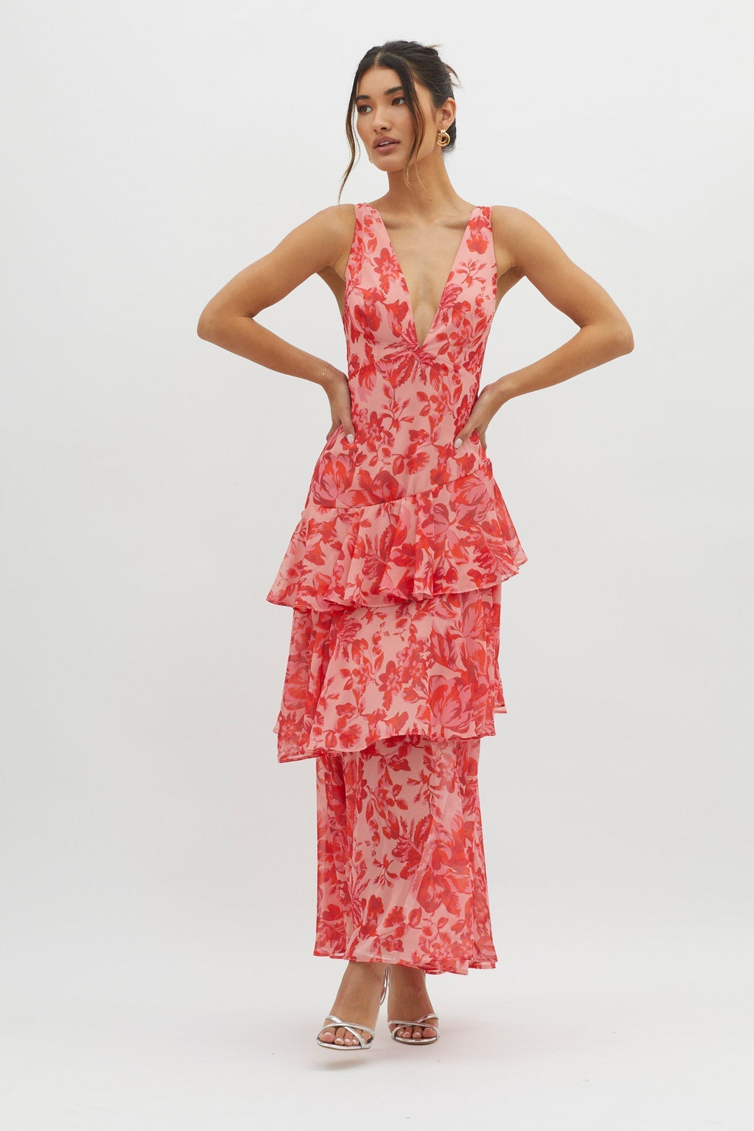 LISA | Abito Maxi Floreale con Volant