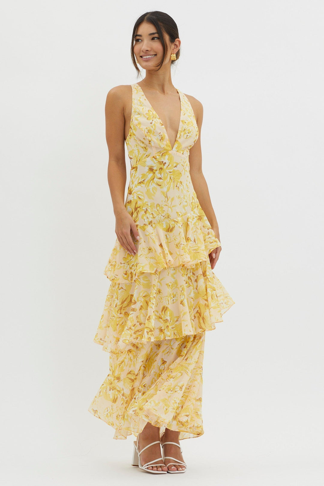LISA | Abito Maxi Floreale con Volant