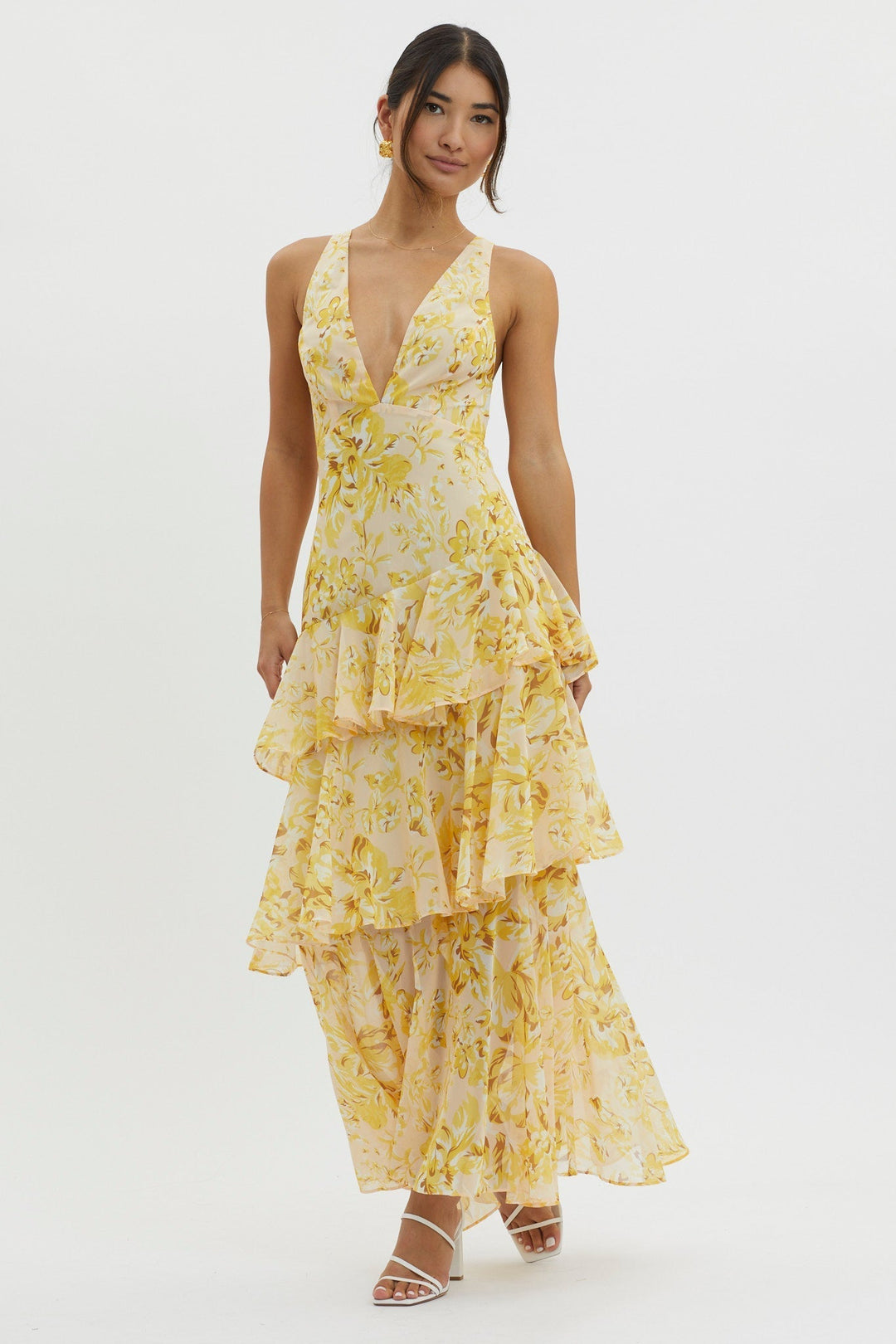 LISA | Abito Maxi Floreale con Volant