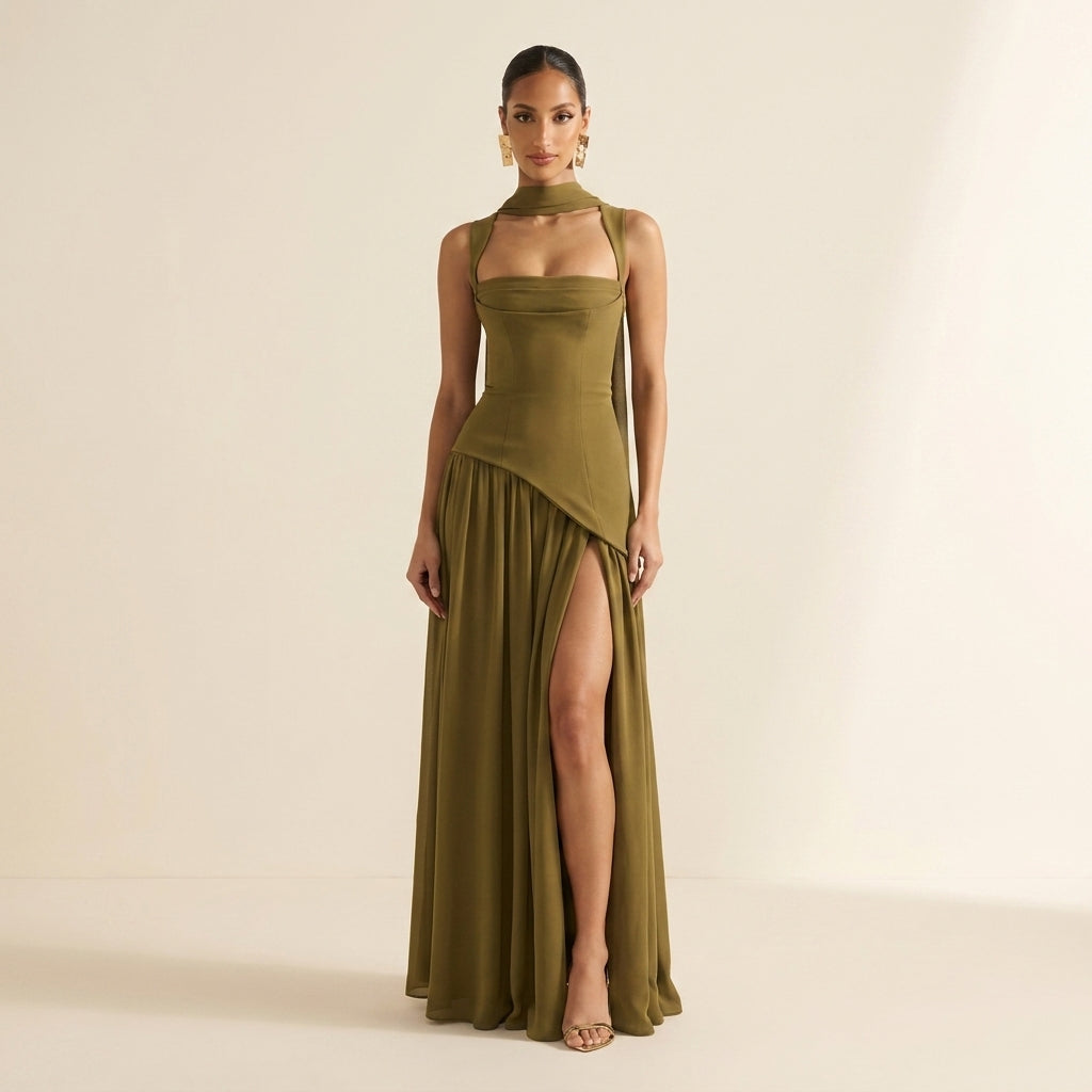 Tullulah™ | Vestito Maxi Corsetto Schiena Lace-Up