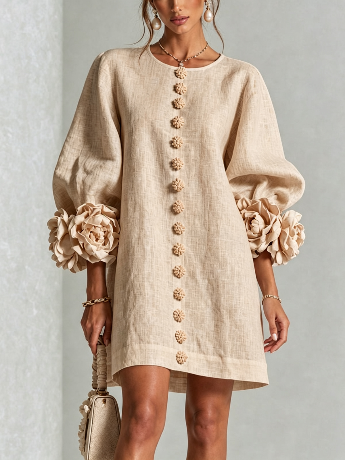 Olivia | Abito Mini Elegante Beige