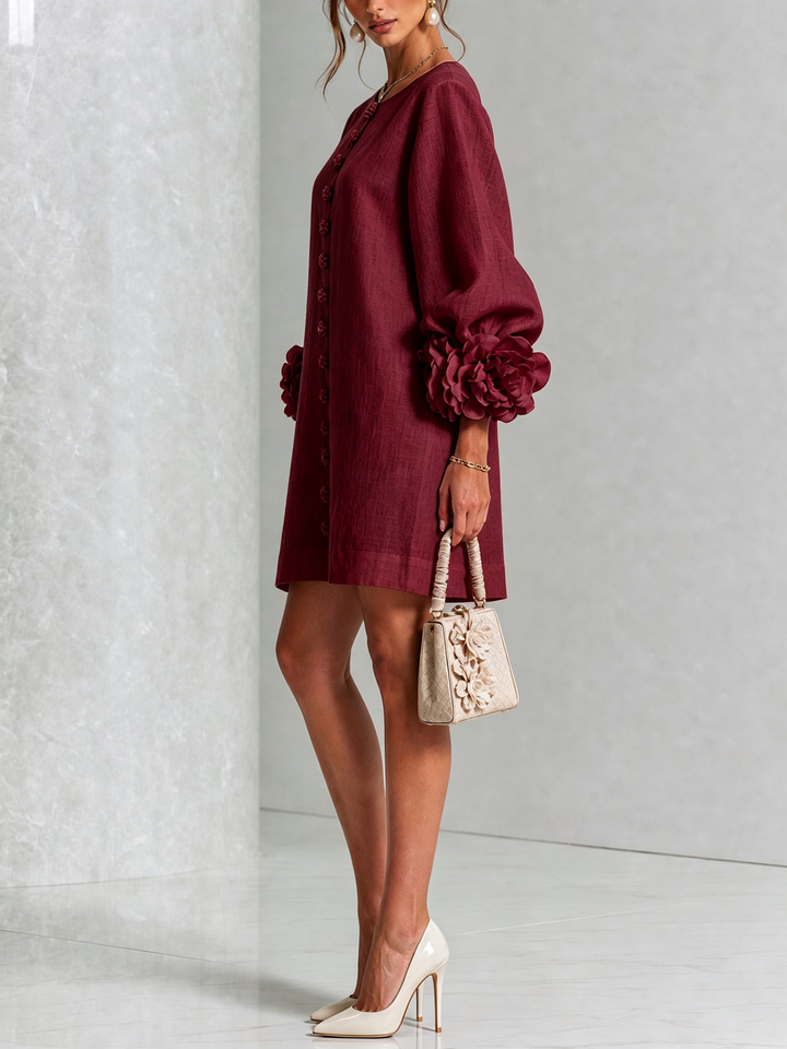 Olivia | Abito Mini Elegante Bordeaux