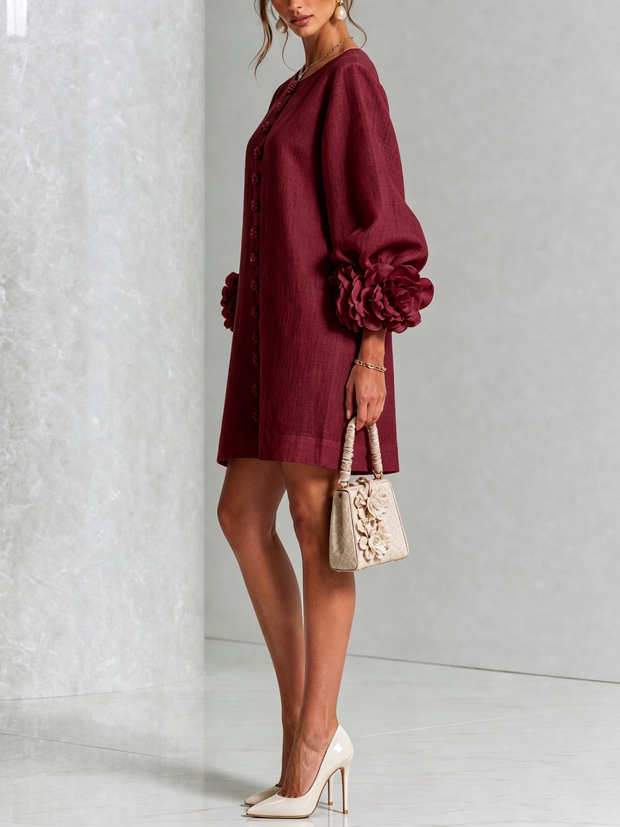 Olivia | Abito Mini Elegante Bordeaux