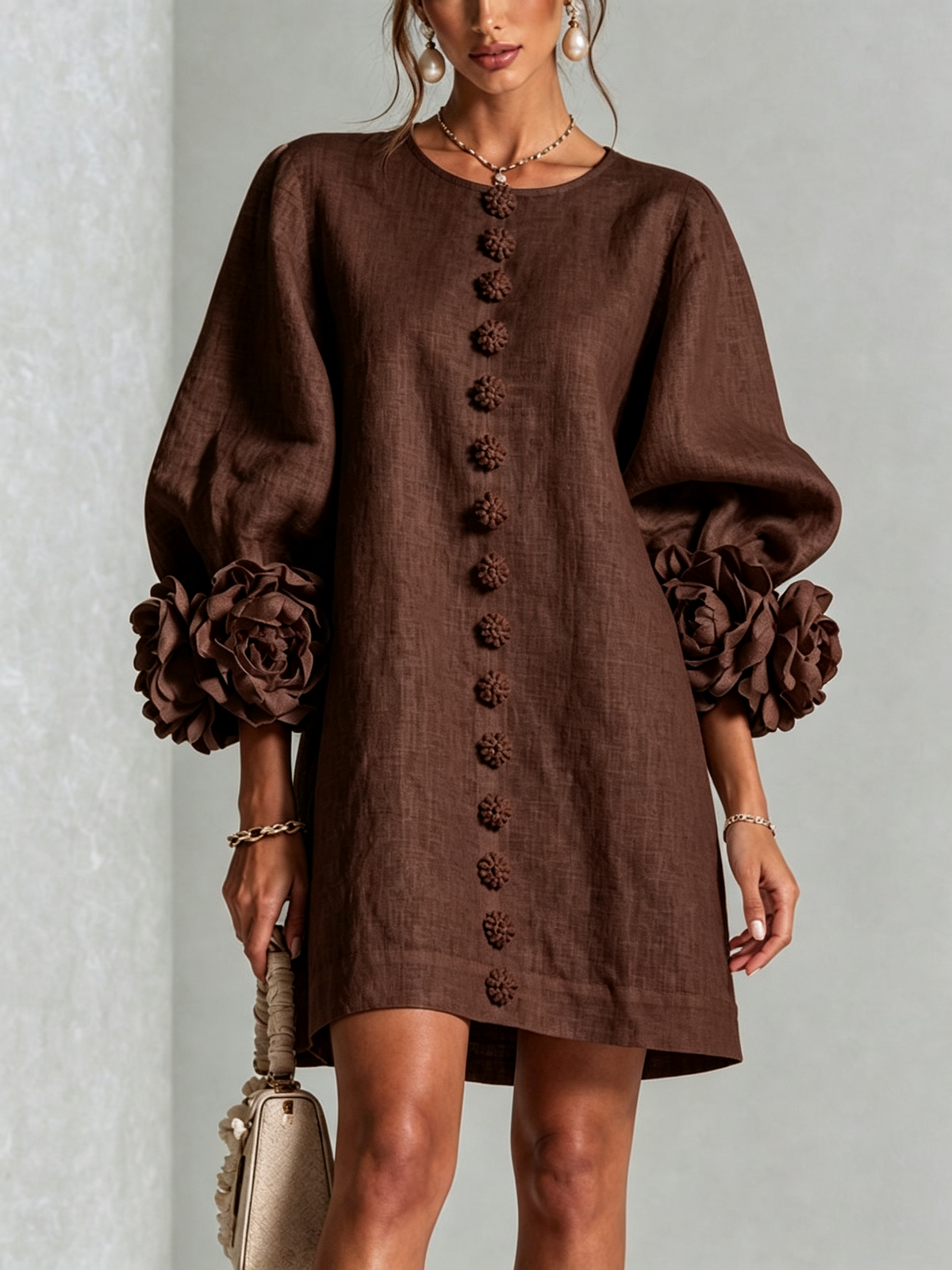 Olivia | Abito Mini Elegante Marrone