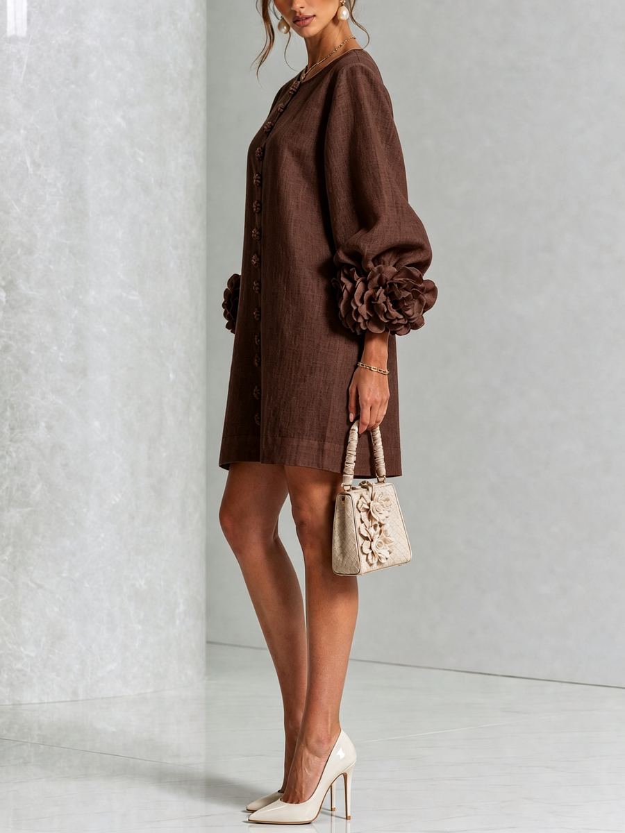 Olivia | Abito Mini Elegante Marrone