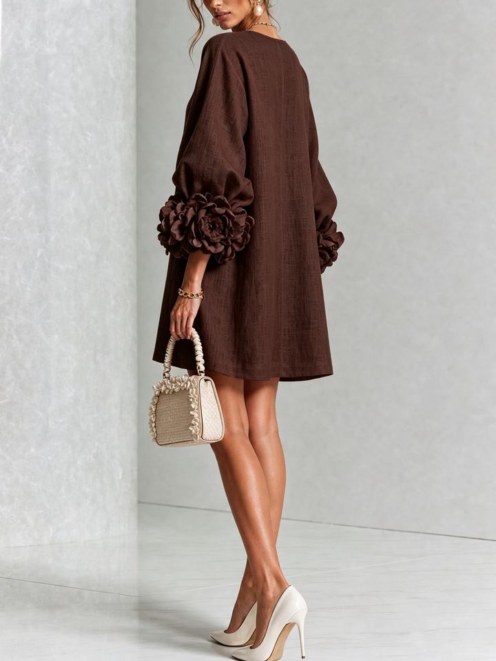 Olivia | Abito Mini Elegante Marrone