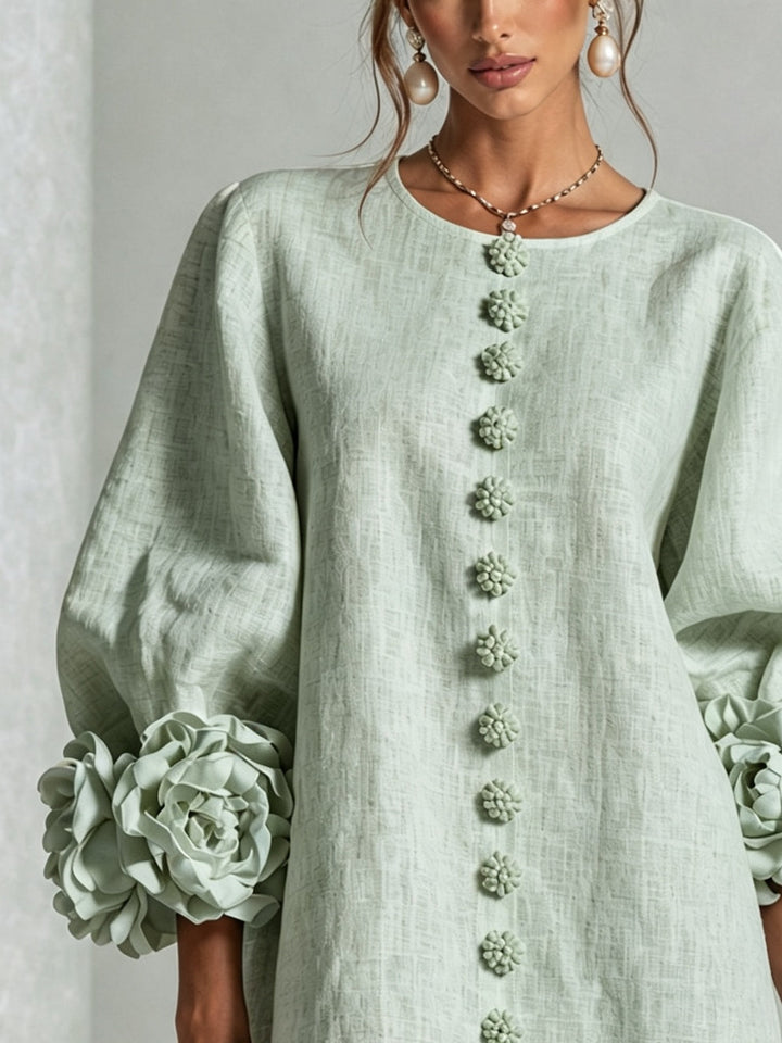 Olivia | Abito Mini Elegante Verde Salvia