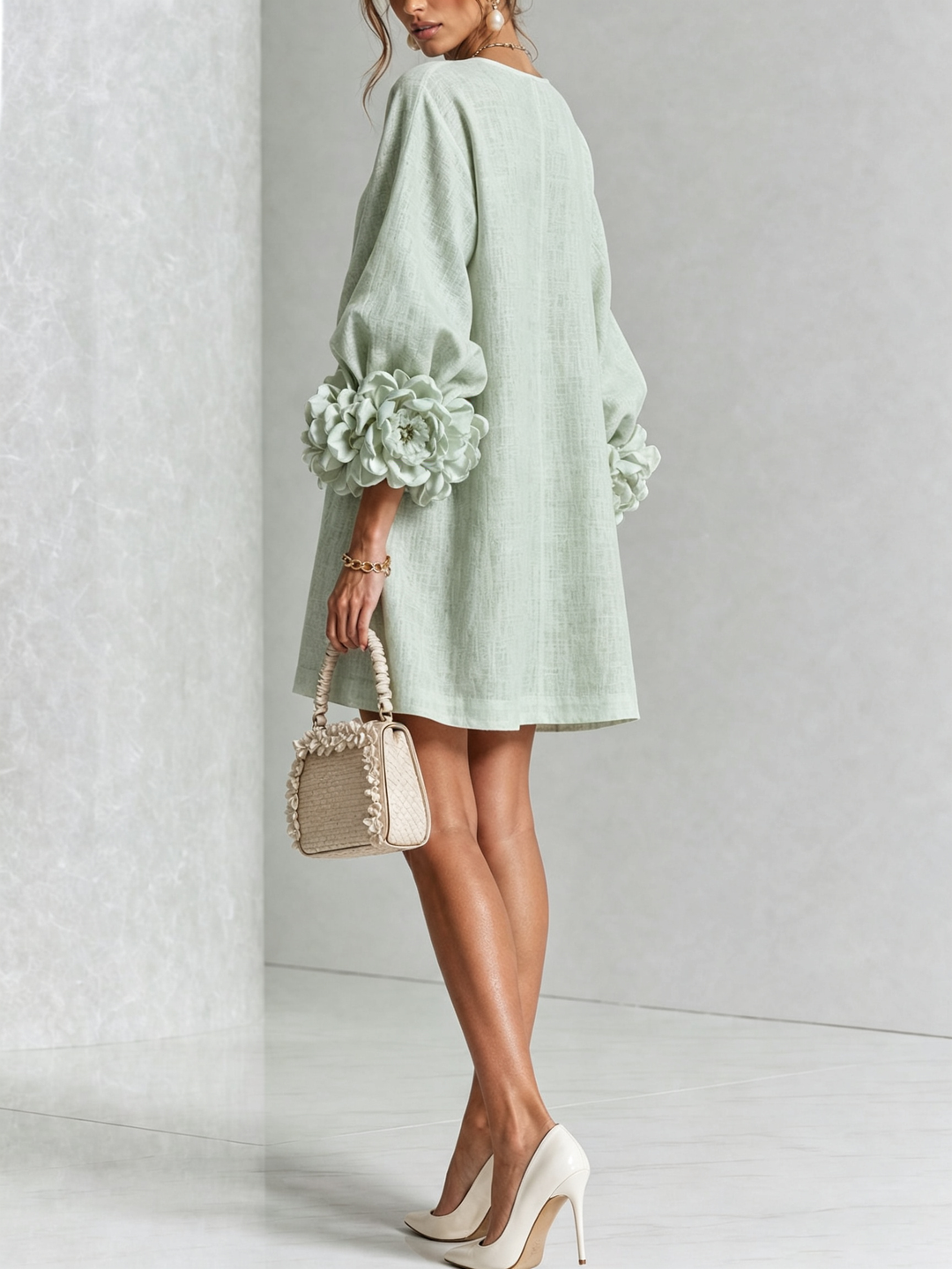 Olivia | Abito Mini Elegante Verde Salvia