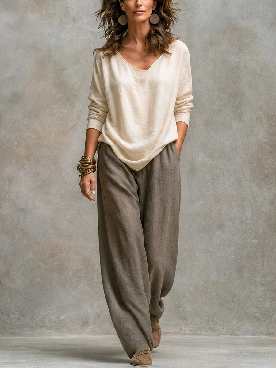Costanza Completo di Tre Pezzi con Pantaloni Palazzo