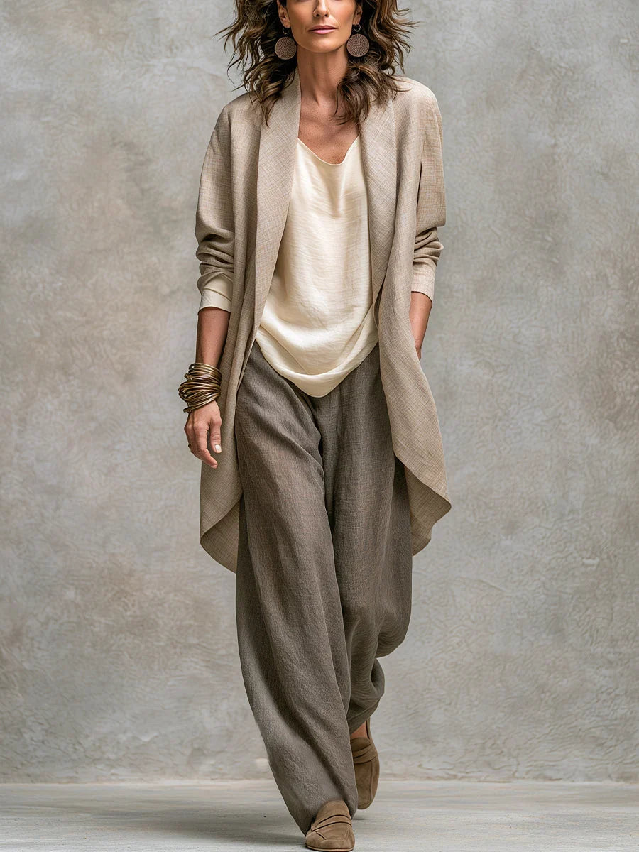 Costanza Completo di Tre Pezzi con Pantaloni Palazzo