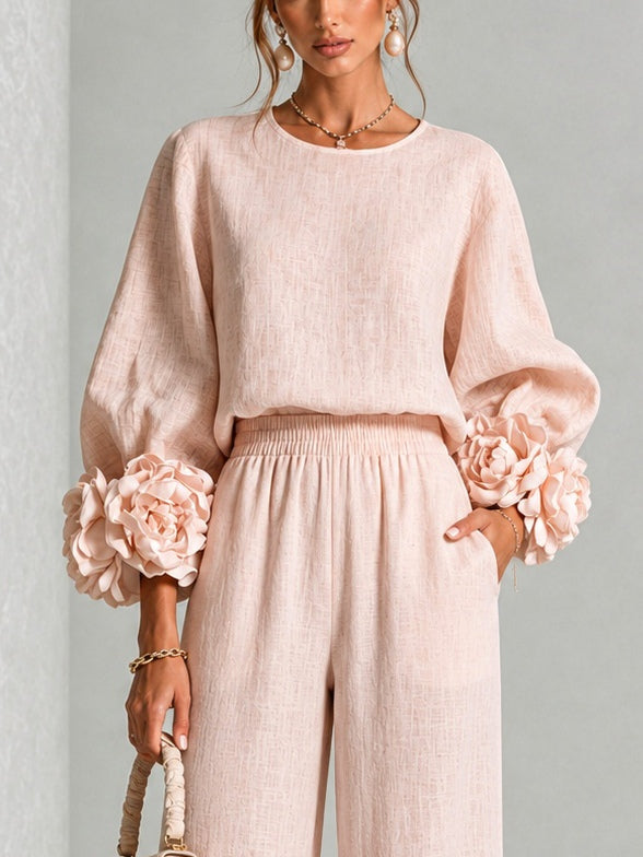 Rosalie | Set a due pezzi con polsini floreali