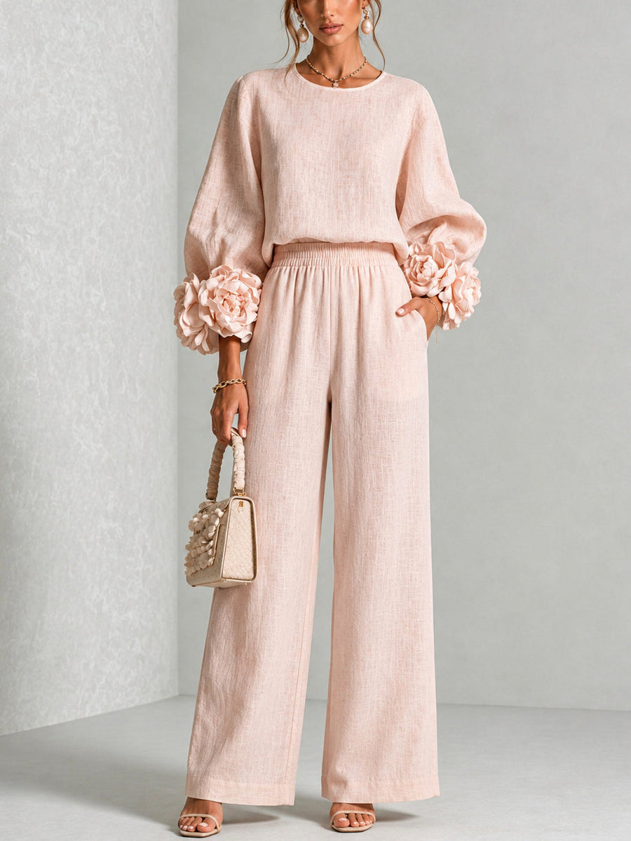 Rosalie | Set a due pezzi con polsini floreali