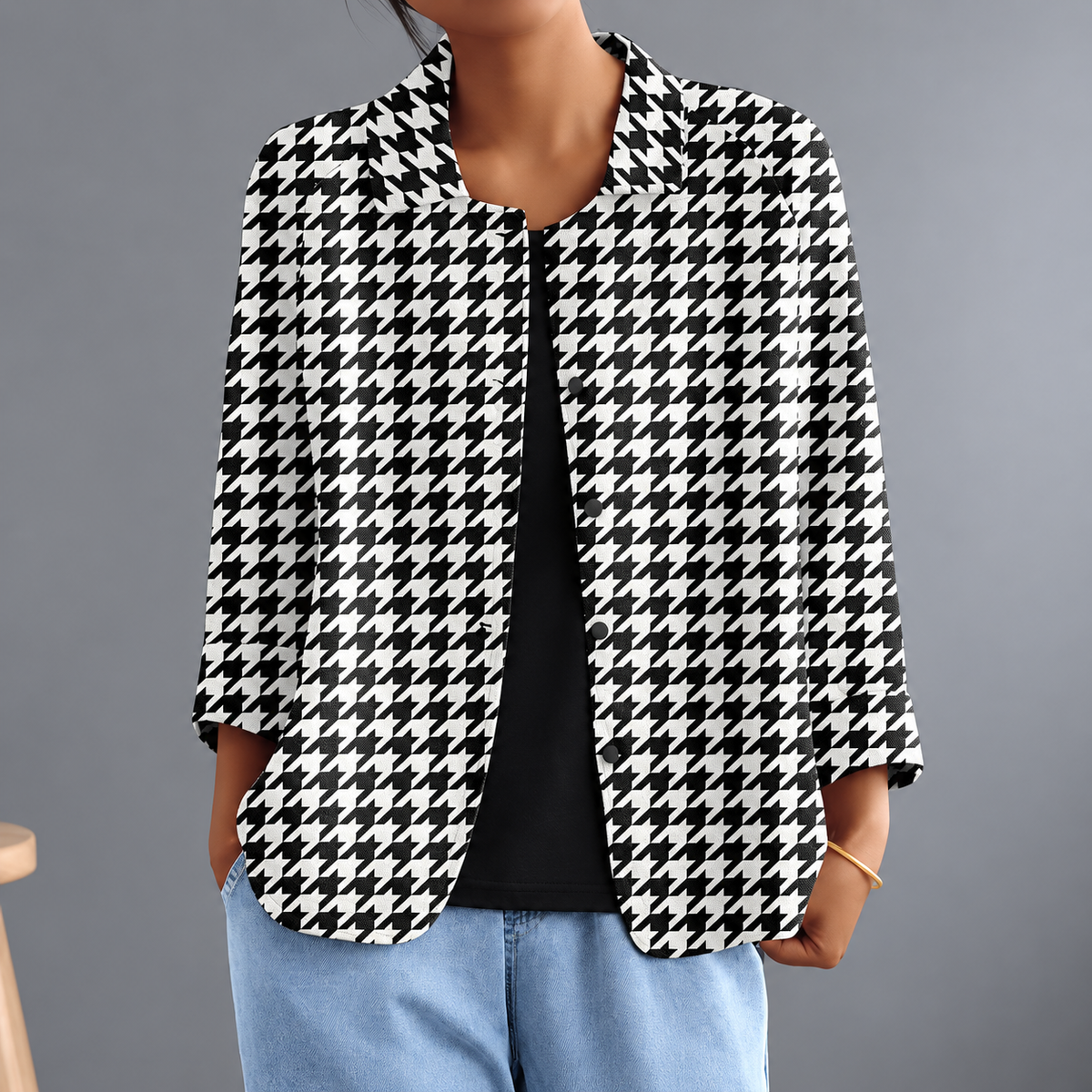 Silvia | Blusa Leggera con Stampa Artistica e Bottoni