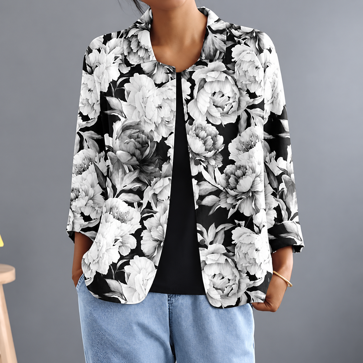 Silvia | Blusa Leggera con Stampa Artistica e Bottoni
